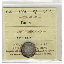 1884 5¢ Far ICCS VG8.