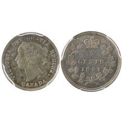 1891 5¢ Obv. 5 PCGS MS65, light autumn shades. A premium example. Very attractive Victorian piece.. 