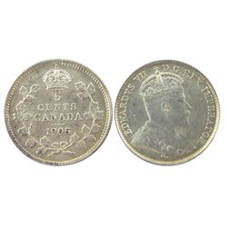 1905 5¢ Repunched 5 ICCS MS64.  Best example ever handled in this variety.