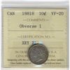 Image 1 : 1881H 10¢ Obv 1 ICCS VF20.