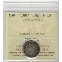 1887 10¢ ICCS F15.
