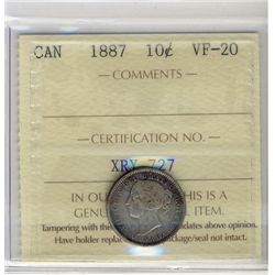 1887 10¢ ICCS VF20.