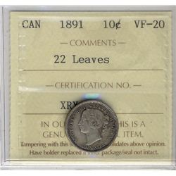 1891 10¢ 22 Lvs ICCS VF20.