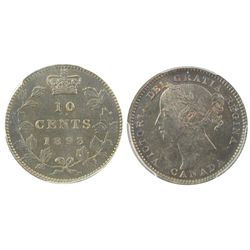 1893 10¢ Flat ICCS/PCGS tag MS63. Gem shades .