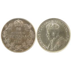 1913 10¢ Broad Lvs PCGS AU58. Well struck full white issue. A very attractive and lustrous example. 