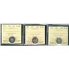 Image 1 : 1955 10¢, 1957 & 1958 ICCS PL66.  Lot of 3 coins.