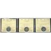 Image 1 : 1955 10¢, 1957 & 1959 ICCS PL66.  Lot of 3 coins.