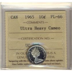 1965 10¢ ICCS PL66 Ultra Heavy Cameo.