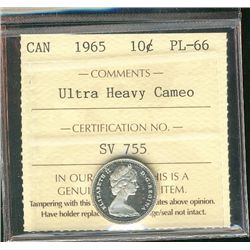 1965 10¢ ICCS PL66 Ultra Heavy Cameo.