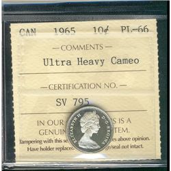 1965 10¢ ICCS PL66 Ultra Heavy Cameo.