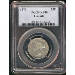 1870 25¢ PCGS XF40.
