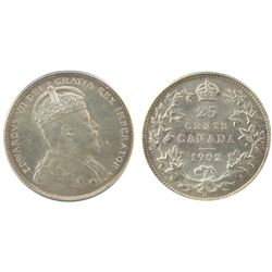 1902H 25¢ PCGS MS62.  Just a hint of gold and green tint.