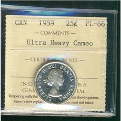 1959 25¢ ICCS PL66 Ultra Heavy Cameo.