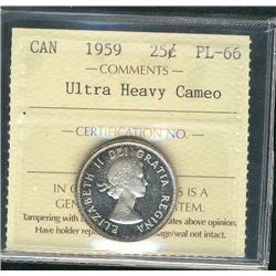 1959 25¢ ICCS PL66 Ultra Heavy Cameo.