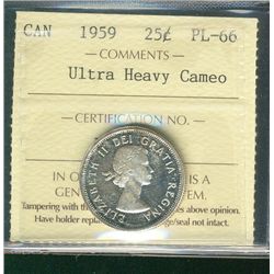 1959 25¢ ICCS PL66 Ultra Heavy Cameo.
