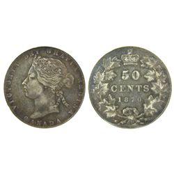 1870 50¢ No LCW PCGS EF40. A very rare and sought after variety. Nice and original silver gray examp