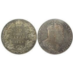 1908 50¢ ICCS MS65. Lustrous with gold and pink tones. A superb and very attractive example. So flas