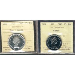 1959 50¢ & 1972 ICCS PL66 Heavy Cameo & Cameo respectively.