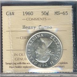 1960 50¢ ICCS MS65.  Full white example.
