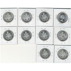 1964 50¢.  Lot of 10 BU examples.