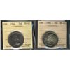 Image 1 : 1964 & 1966 50¢ ICCS MS65.  Lot of 2 coins both with superb tones.