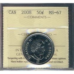 2008 50¢ ICCS MS67.