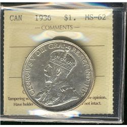 1936 $1 ICCS MS62.  Lustrous.