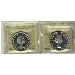 1963 & 1964 $1 ICCS PL66 Cameo.  Lot of 2 coins.