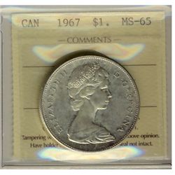 1967 $1  ICCS MS65.  Hint of  golden tones.
