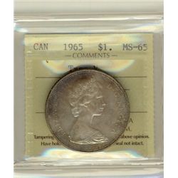 1965 $1 Type V ICCS MS65.  Nice russet shades.