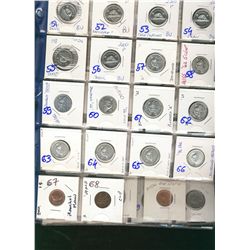 Errors/Varieties.  Lot of 68 1¢(12), 5¢(21), 10¢(5) & 25¢(30).  Incoludes clips, planchet flaws doub