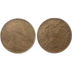 Nfld 1909 1¢ PCGS AU55.