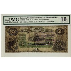 Commercial Bank of Newfoundland 1888 $2 #16606 CH-185-18-02 PMG VG10.