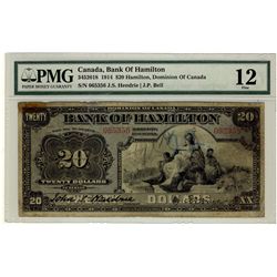 The Bank of Hamilton 1914 $20 #065356 CH-345-20-18 PMG F12.