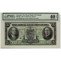 The Royal Bank of Canada 1933 $5 085635 CH-630-16-02 PMG EF40.