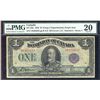 Image 1 : 1923 $1 DC-25k, #C6355533, PMG VF20.  RARE Purple seal issue.