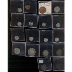 Maritimes Lot includes, NB 1864 20¢ VF, Nfld 1936, 1942 1¢, 1919c, 1929, 1938, 1941c(2), 1942c, 1943