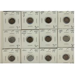 1871 5¢, 1872H, 1874H Cr4, 1880H, 1881H, 1885, 1886 Sm, 1891, 1897, 1898, 1901 & 1903.  Lot of 12 co