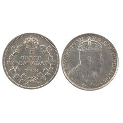 1908 5¢ Large 8. Popular variety in EF grade. (PBA).