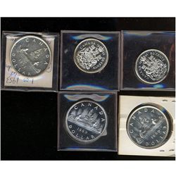 1961, 1962 50¢, 1953SF, 1960 & 1963 $1 Proof likes.  Lot of 5 coins some with Cameo.