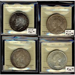 1935 $1, 1949, 1963 & 1967 ICCS MS64. Lot of 4 coins.