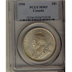 1936 $1 PCGS MS65.  White creamy issue.