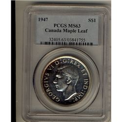 1947 $1 ML PCGS MS63.  Lustrous white coin.