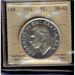 1951 $1 Arnp ICCS MS62.