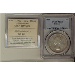 1959 $1 PCGS/ICCS MS64.