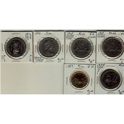 1968 $1 Sm Isl, EWL, 1970, 1974 Dbl Yk, 1974 & 1987.  (PBA)