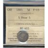 Image 1 : 1885 5¢ 5 ov 5 ICCS F15.  Popular variety.