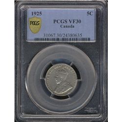 1925 5¢ PCGS VF30.  Key date.