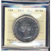 Image 1 : 1954 $1 ICCS MS64.  Rainbow tones.
