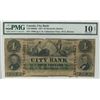 Image 1 : The City Bank 1857 $4 #17996 CH-110-14-06-06a PMG VG10. The only example seen by the cataloguer and 